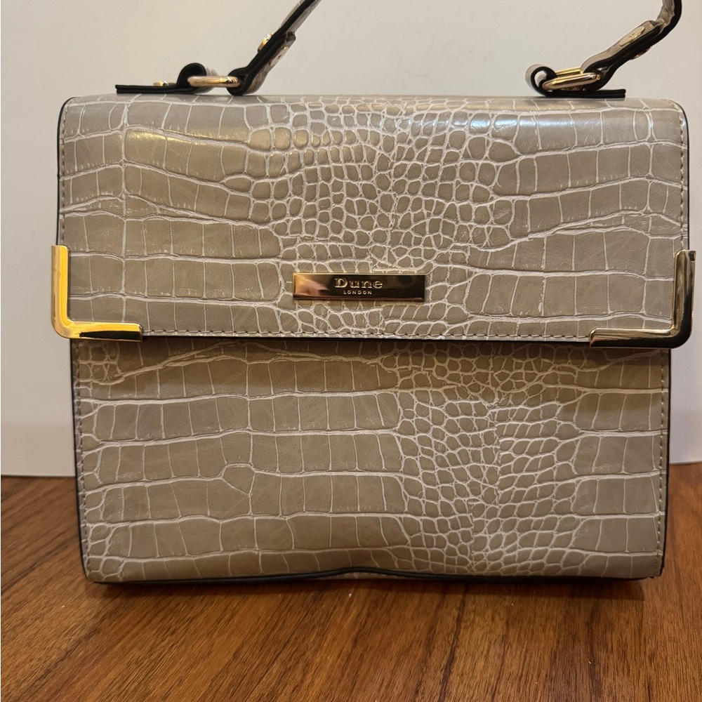 Gray Croc-Embossed Women's Bag